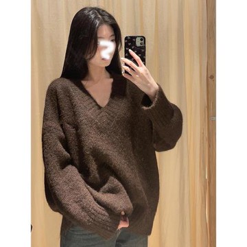 法式慵懶高級感超好看復古加厚毛衣女冬季2025新款寬松打底衫上衣