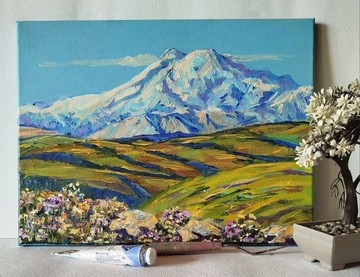 山景油畫，畫布材質 - 原創藝術 - 風景油畫