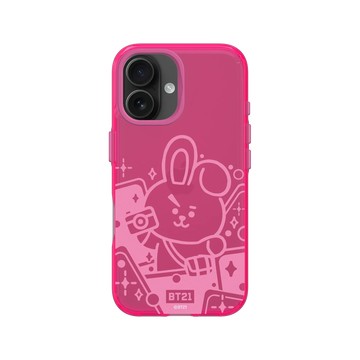 iPhone 16 Clear 粉漾桃 - BT21 - Monochrome COOKY