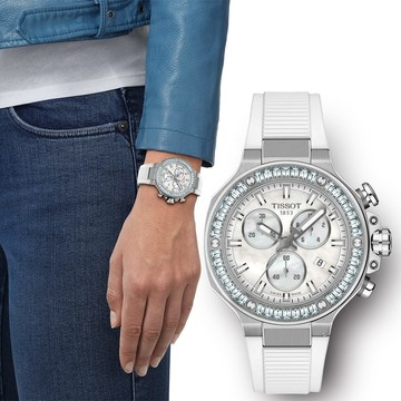 TISSOT 天梭錶 官方授權 競速系列 計時腕錶 女錶 中性 禮物-T1418179711100/38mm