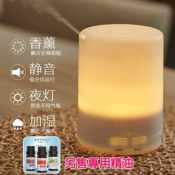 【台灣現貨 可加消毒水】125ml 超靜音 日系薰香機  無印風香薰機 加濕器 水氧機  空氣淨化 小夜燈