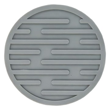 祈樂森活 幾何圖防滑矽膠杯墊 10入  10 x 0.5cm  北歐灰  1組