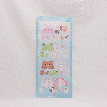 雨天小雨傘 / 閃粉手帳貼紙 / No.65