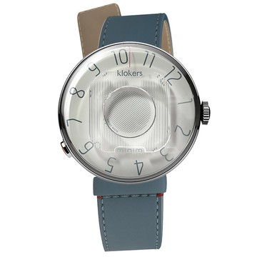 KLOK-08-M3 礦物灰色錶頭 + 細直單圈皮革錶帶 加碼贈送零錢包