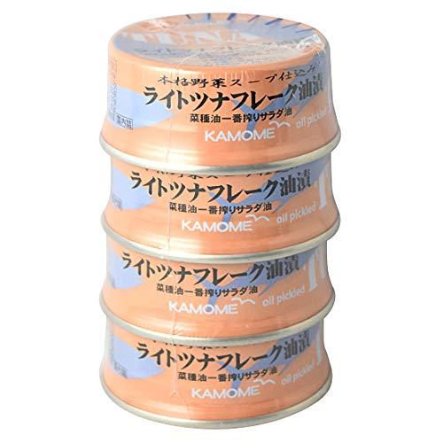 KAMOME ライトツナフレーク 油漬 80g×4個パック