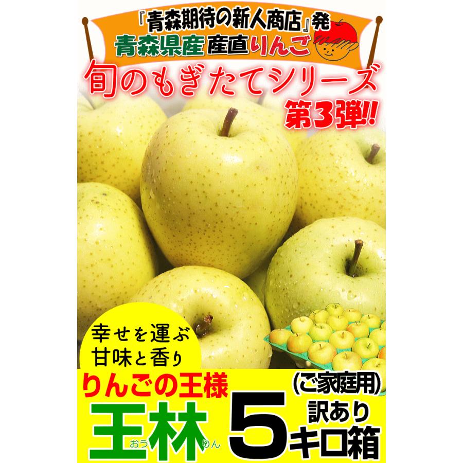 あすつく 青森 りんご 5kg箱 王林 送料無料 家庭用 訳あり 青森 リンゴ 訳あり 5キロ箱★王林 家訳 5kg箱