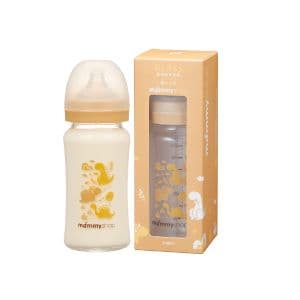 母感體驗2.5 - 玻璃奶瓶 240ml (寬大口徑 / 恐龍 湖水綠 櫻花粉 三款)