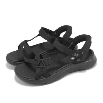 Skechers 涼鞋 Go Walk Flex Sandal Slip-Ins 女鞋 寬楦 黑 瞬穿科技 輕量 健走涼鞋 141481WBBK