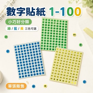 1~100 數字圓貼 標籤貼 標記貼 數字貼