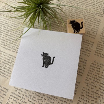 如廁風格黑貓印章