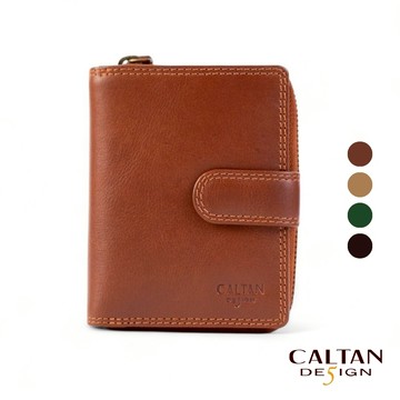 【CALTAN】真皮/中夾 | 扣式多功能兩折零錢短夾-072846_五色