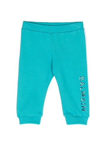 Balmain Kids - logo-print cotton track pants - kids - Cotton - 18 mth - Blue