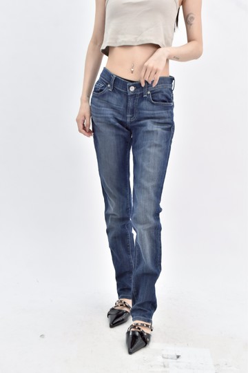 (M) 7 for all mankind 棉質牛仔低腰藍色長褲