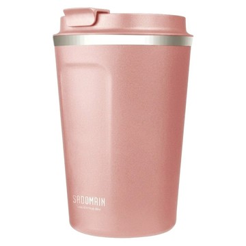 SADOMAIN 仙德曼 316不鏽鋼咖啡直飲保溫杯 LL362  馬卡龍粉  1個  360ml