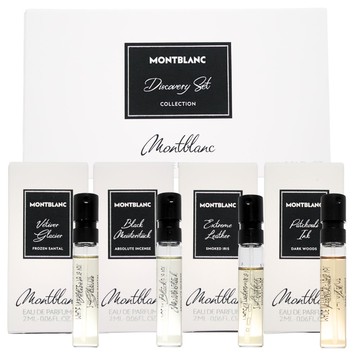 Montblanc 萬寶龍 淡香精針管禮盒 4x2ml(黑色大班+墨影成書+極致皮革+冰川香根草)