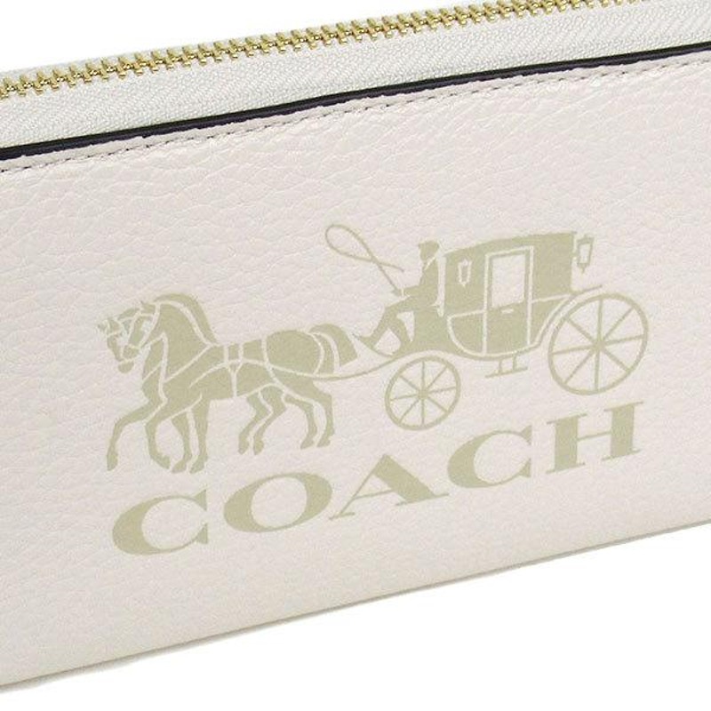 コーチ 長財布 レディース COACH レザー ストラップ付き 馬車モチーフ