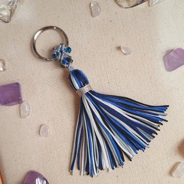 C011-手工編織串珠小流蘇鑰匙圈