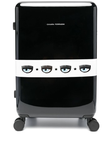 Chiara Ferragni - medium Logomania travel case - women - Polyester/Acrylic - One Size - Black