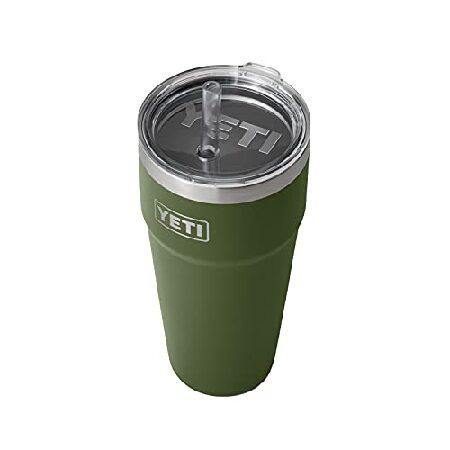 YETI Rambler 26 oz Straw Cup, Vacuum Insulated, Stainless Steel with Straw Lid, Highlands Olive並行輸入