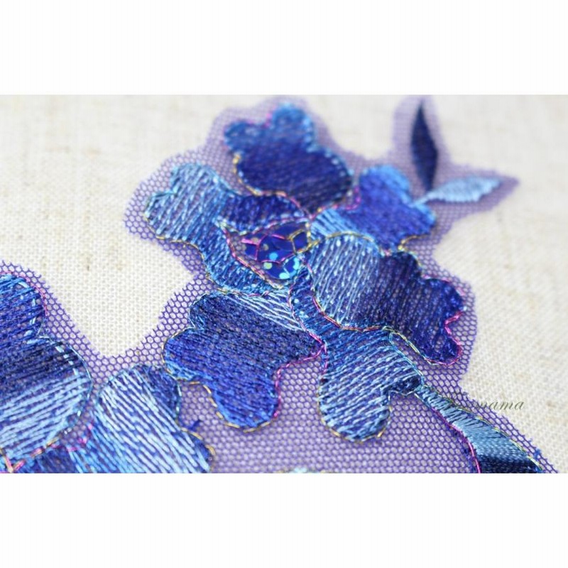 チュール刺繍モチーフ 2枚セット スパンコール・グラデーション