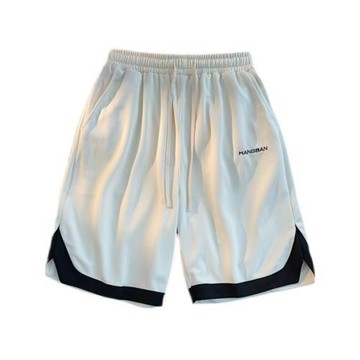 美式高街刺繡運動短褲男生夏季寬松百搭五分褲青少年籃球休閑中褲