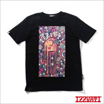 IZZVATI-花漾長腳象短T-黑