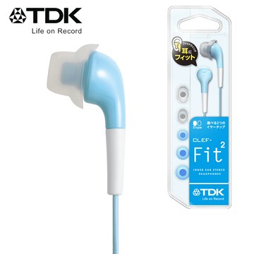 TDK 入耳式繽紛耳機(淺藍色) CLEF- Fit2