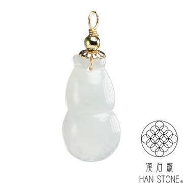【漢石齋】天然翡翠A貨 小葫蘆玉珮吊墜 冰糯種(10*19*4mm)