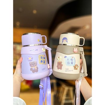 保溫保冷大肚杯女生高顏值大號容量316不銹鋼水壺1100ml家用便攜