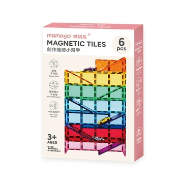 mamayo 星鑽透光磁力片配件-創作連結小幫手6pcs(拼圖/建構/開放式玩具/教具/建築)