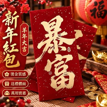 2027羊年紅包袋 新年壓歲錢利是封 燙金大吉款 高檔個性創意 長輩晚輩送禮 春節過年萬元紅包 定製紅包袋
