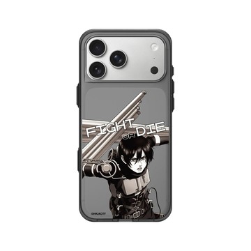 iPhone 17 Pro Max Clear (相機按鈕) 酷墨灰 - 進擊的巨人 Attack On Titan -S4 - 米卡莎 (灰階)