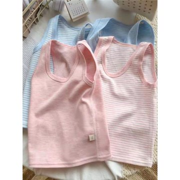 兒童純棉背心秋冬加厚透氣無痕無骨小男女孩打底無袖睡衣運動吊帶