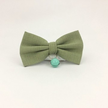 草綠色 蝴蝶結寵物裝飾項圈 貓咪 小型犬 迷你犬