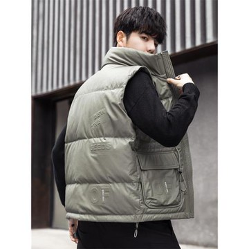 潮牌羽絨坎肩男士秋冬立領寬松馬甲背心日系潮流休閑百搭短款外套