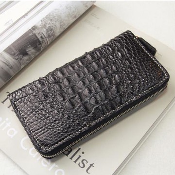 （背部骨皮）鱷魚皮長款拉鏈手工錢包 慢工slowlife原創設計制作