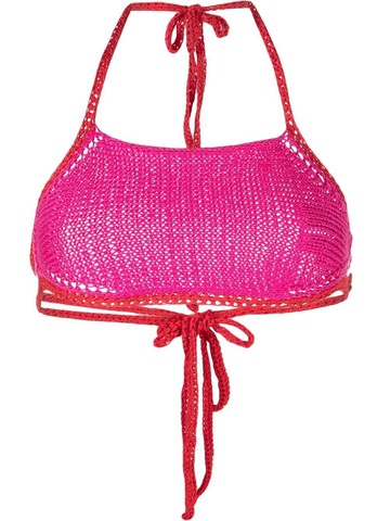 CONCEPTO - crochet-knit bandeau top - women - Fabric - M - Pink