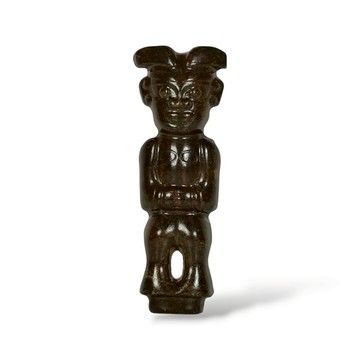 《博古珍藏》天然青黃玉雕原始人把玩．168公克．石家河文化器型．老鉈工．感恩特賣會．超值回饋