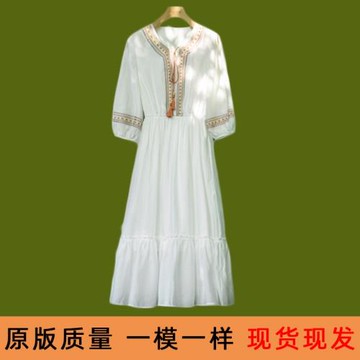 大喜自制｜夏日友人帳｜白色仙女裙2023新款天絲波西米亞風連衣裙