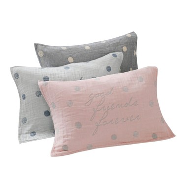 日系紗布全棉點點枕巾一對