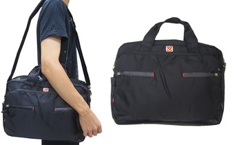 限時 滿3千賺10%點數↘ | ~雪黛屋~eeBag 公事包中容量可A4資料夾主袋+外袋共四層15吋電腦高單數進口防水尼龍布手提肩斜側背HEB0221