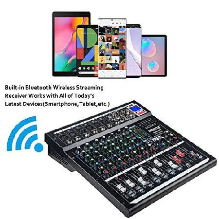 Audio Mixer Channel, Sounds Mixer for Streaming. Professional DJ Board Console 8-Channel Mic, Usb Audio Interface and 48V Phantom Power Mixer, DJ Stud