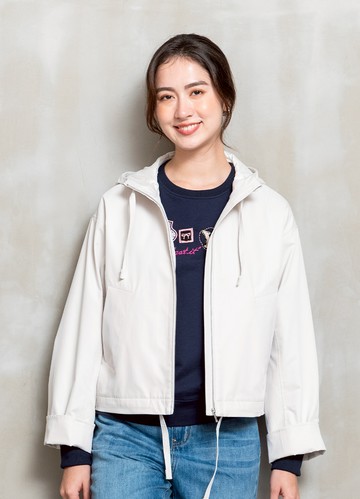 思維能量短版連帽風衣外套