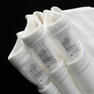 300g重磅碳素磨毛純白色圓領長袖T恤春秋純棉寬松休閑基礎打底衫