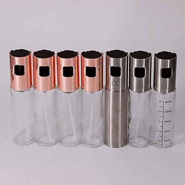 透明玻璃噴油瓶不銹鋼噴油瓶油壺噴瓶多功能油壺按壓式防漏噴油瓶
