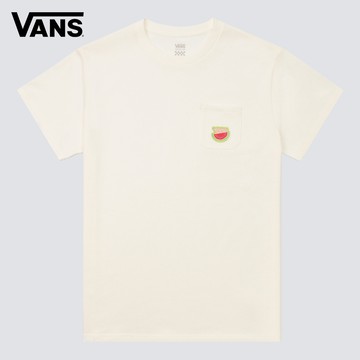 Vans FRUIT POCKET 女款米白色口袋印花短袖T恤
