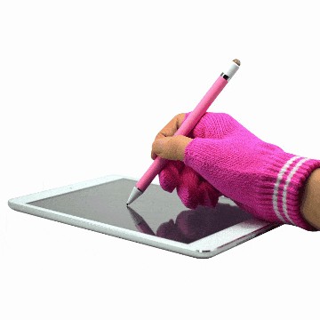 繪圖/書寫防誤觸手套 志佳1.5mm筆尖USB充電主動式觸控筆手寫筆+防誤觸手套(三色)