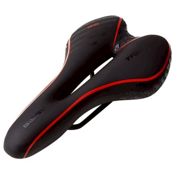 TREX 高級雙重緩衝凝膠無痛自行車坐墊  1個  紅色