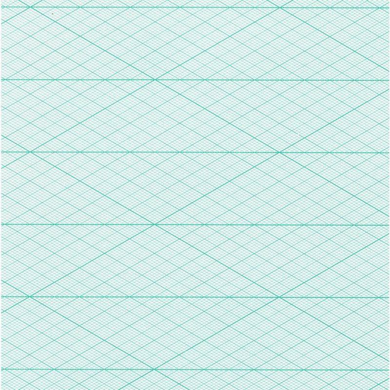 SAKAEテクニカルペーパー グラフ用紙 1mm 立体三角グラフ 30度グラフ 上質紙 A4 グリーン A4-立12-30度