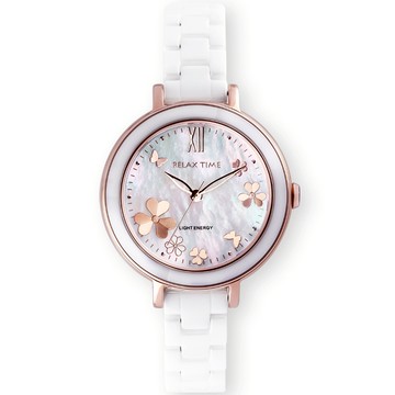 Relax Time RT-110S 拾光花語 太陽能陶瓷女錶 RT-110S-01